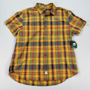 NWT Roots Canada Club Lake Shirt‎ Men's 2XL Autumn Leaf Plaid Button Up Workwear